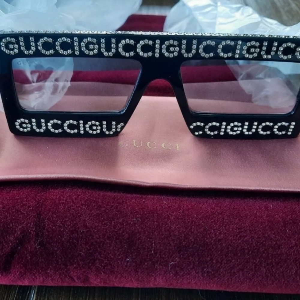 GUCCI Rhinestone-studded Sunglasses